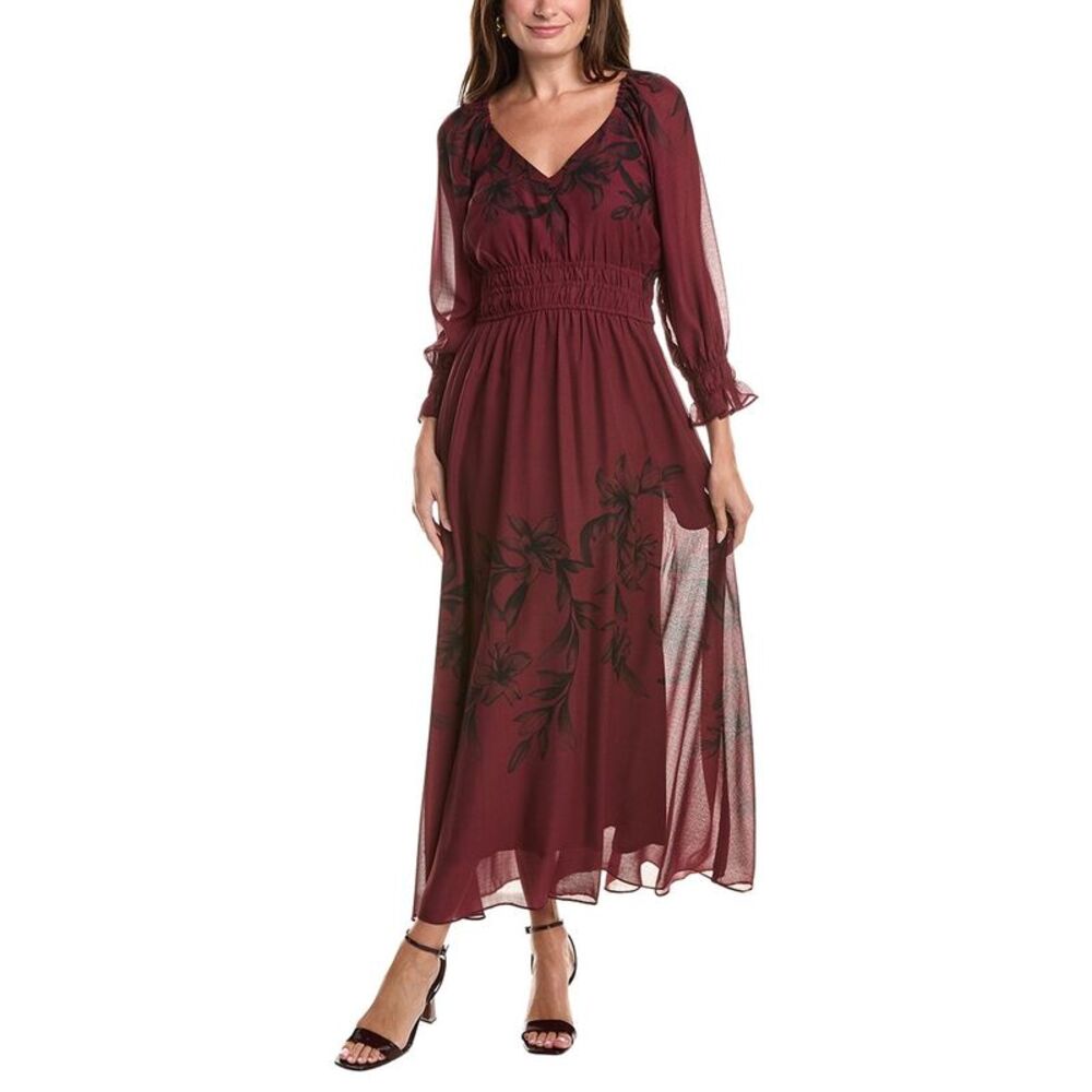 Taylor Womens  Long Sleeve Midi Dress, Black